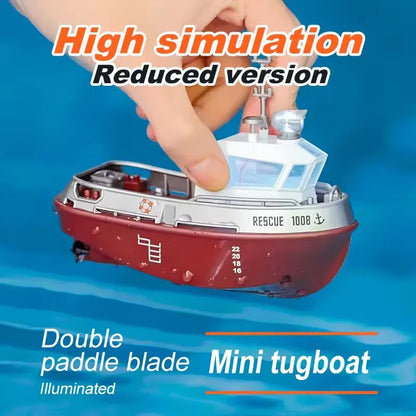 RC Boat LED Lights Wireless Control Speedboat 2.4G for Lake Gifts