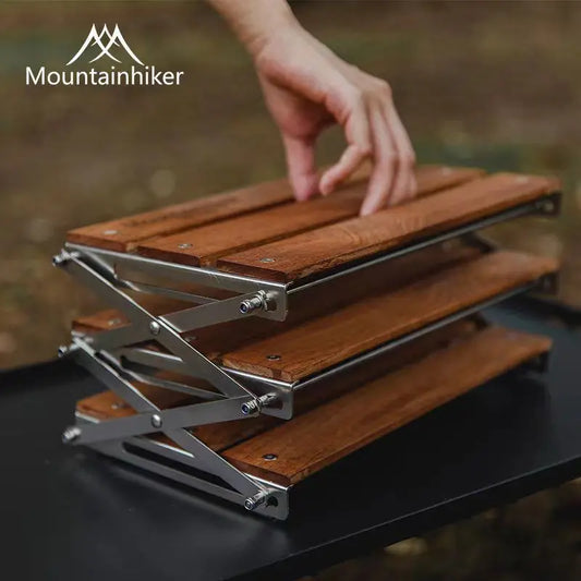 MOUNTAINHIKER Outdoor Camping Rack Portable Three-tier Rack Easy To Carry Foldable Picnic Camping Barbecue Folding Table-EXPROTAS
