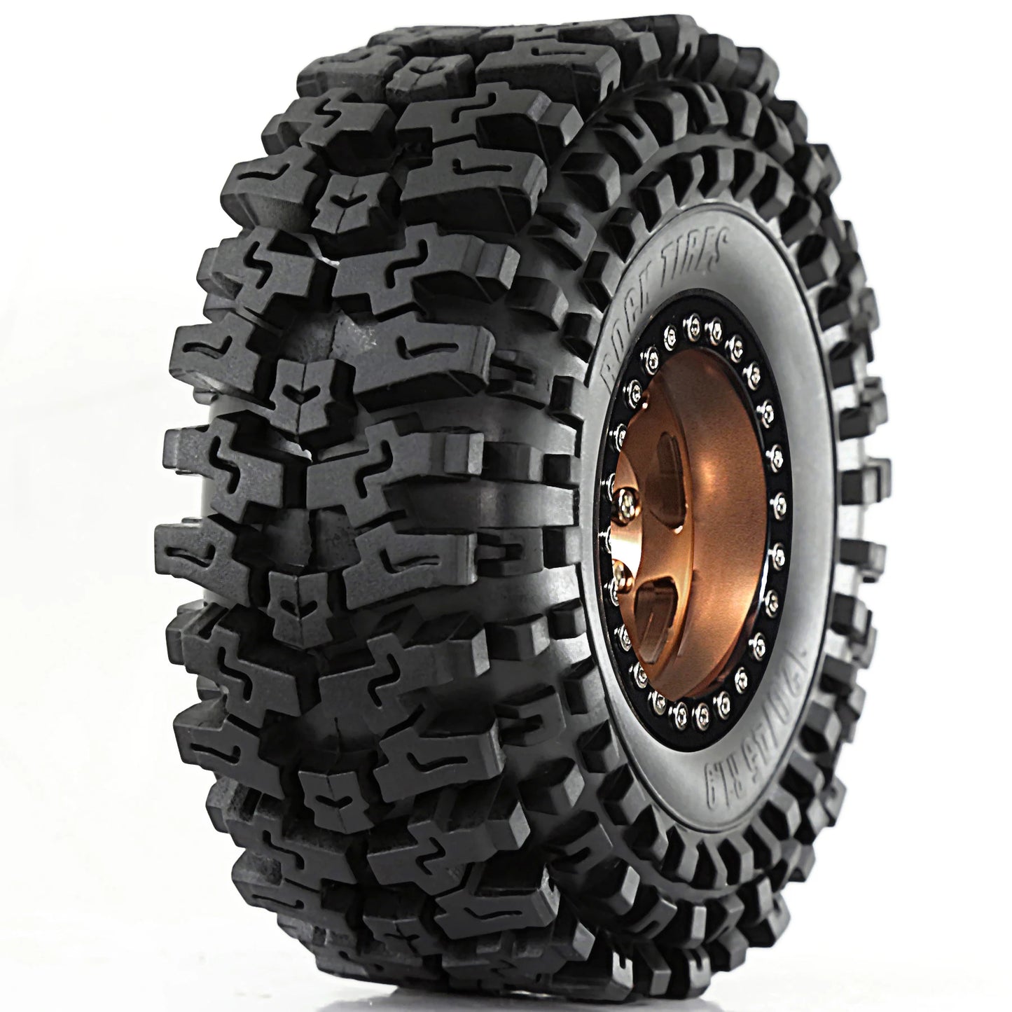 1.9" RC Beadlock Wheels | Metal Rim Tire Set for 1/10 TRX4 Axial D90 RC Crawlers