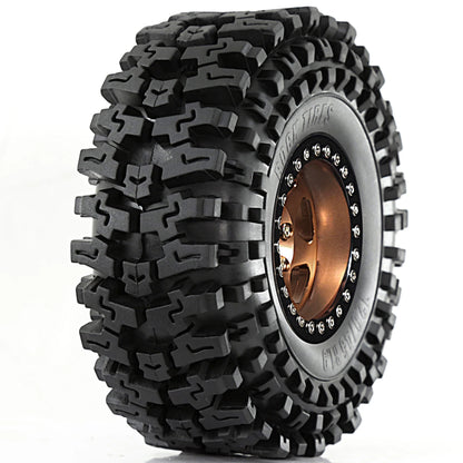 1.9" RC Beadlock Wheels | Metal Rim Tire Set for 1/10 TRX4 Axial D90 RC Crawlers