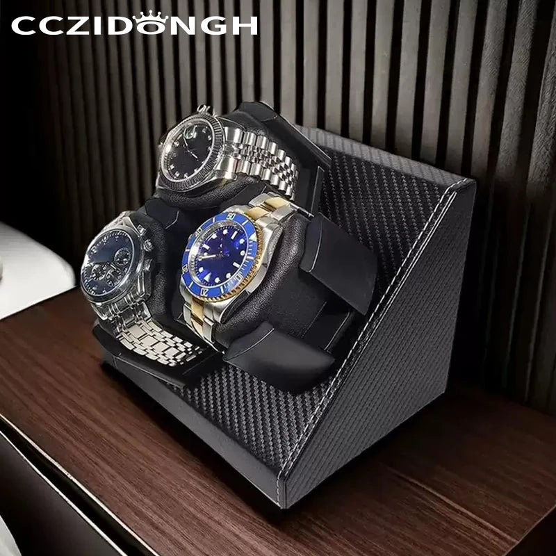 Utomatic Watch Box Winder for Mechanical Watches Desktop Storage 20x19cm
