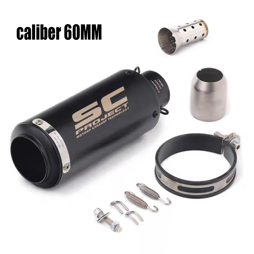 51/60mm Motorcycle Exhaust Pipe | Straight-Through Muffler for Honda/Yamaha