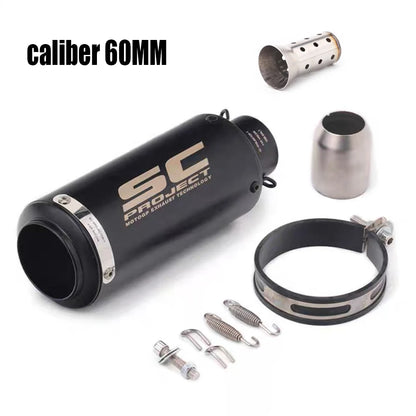 51/60mm Motorcycle Exhaust Pipe | Straight-Through Muffler for Honda/Yamaha