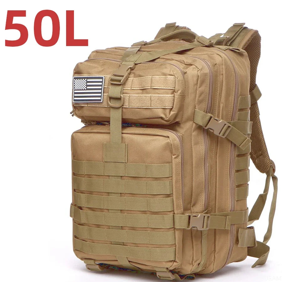 Waterproof Backpack Bag 25L/50L Tactical Outdoor Hiking Rucksack Camping