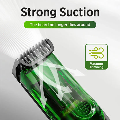 Rechargeable Beard Trimmer Vacuum Men Adjustable Length Cordless Clipper