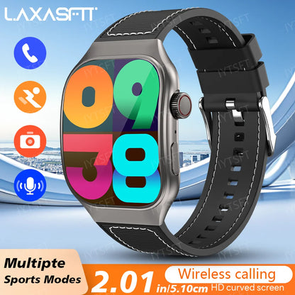 LAXASFIT Smart Watch Heart Rate Monitor 2.01 Inch Touch Screen for Men Women