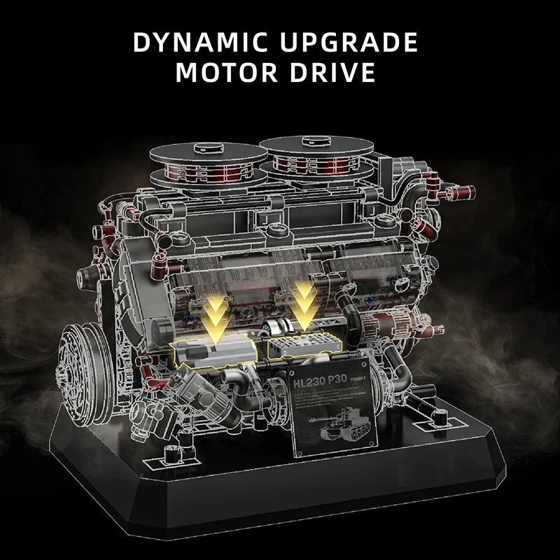 1200+pcs Tiger Tank Engine Simulation Building Blocks Technical DIY Model Toy Gift