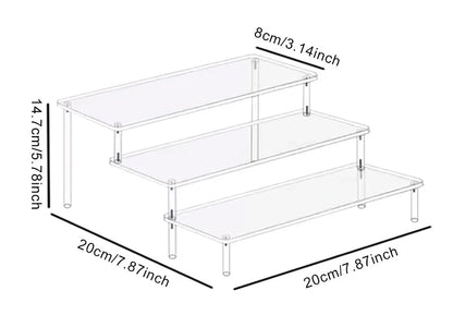 Acrylic Display Stand 1-4 Tier Transparent Shelf for Cupcake Perfume Doll