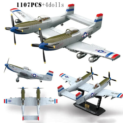 QUAN GUAN 100281 F-82E Twin Mustang Fighter Building Blocks Aircraft Toy Set