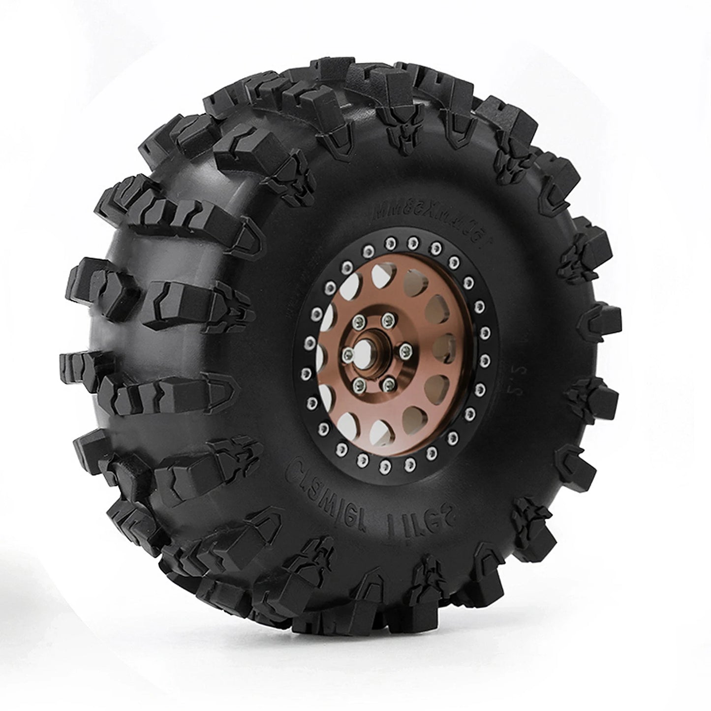 4pcs 2.2 Beadlock Wheels & Rubber Tires Set for 1/10 RC Crawler TRX4 SCX10 D90