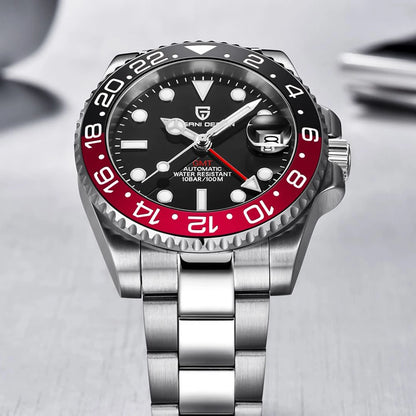 PAGANI Design PD-1662 Men’s Automatic Watch Stainless Steel Ceramic Bezel Waterproof