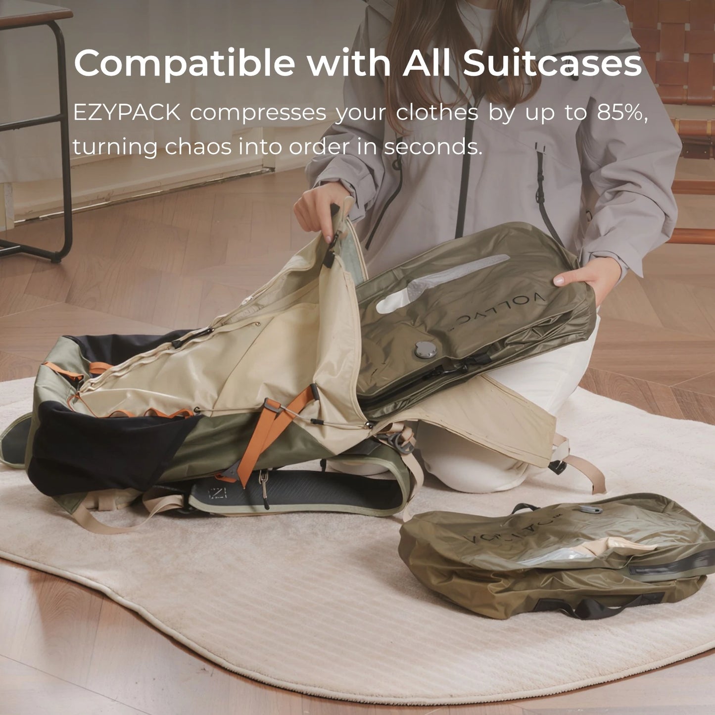 Vacuum Storage Bag 18-55L Reusable Compression Luggage Travel Bags