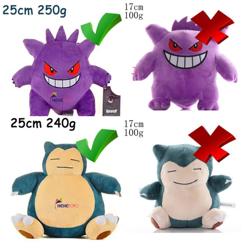 Original Peluche Pokemon Gengar Peluche 24cm Pokemon stuffed Toy Cute Cartoon Pikachu Plush Doll Soft Doll Child Birthday Gift-EXPROTAS