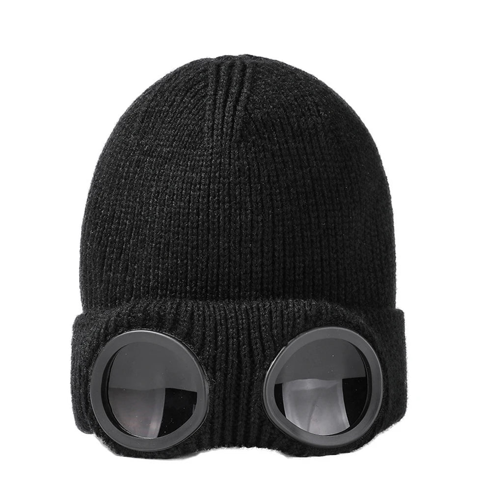 Winter Warm Beanie Hat Windproof Knitted Ski Cycling Cap for Men Women