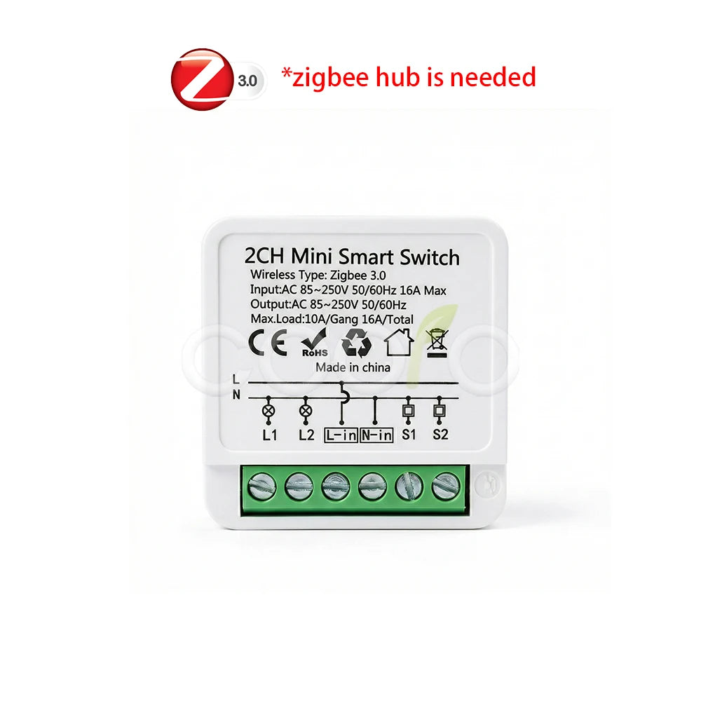 Smart Switch 16A Zigbee Relay Module Mini DIY for Alexa Google Home