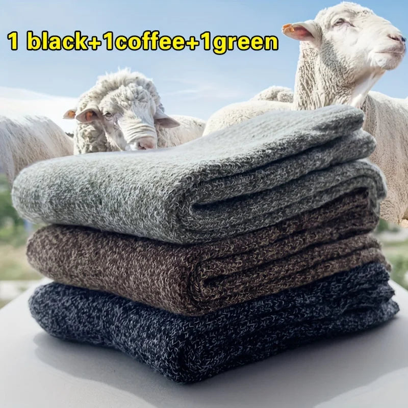 3/5 Pairs Thick Towel Mid-Calf Warm Socks for Winter Snow Boots
