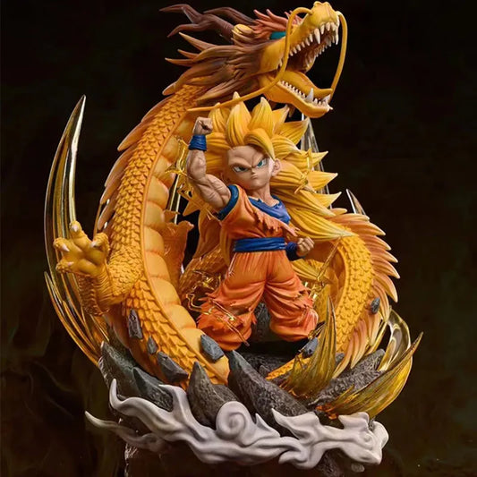 Q Version Dragon Ball Z Figure Ssj3 Goku Action Figures Dragon Fist Explosion 14CM PVC GK Statue Collectible Model Toys-EXPROTAS