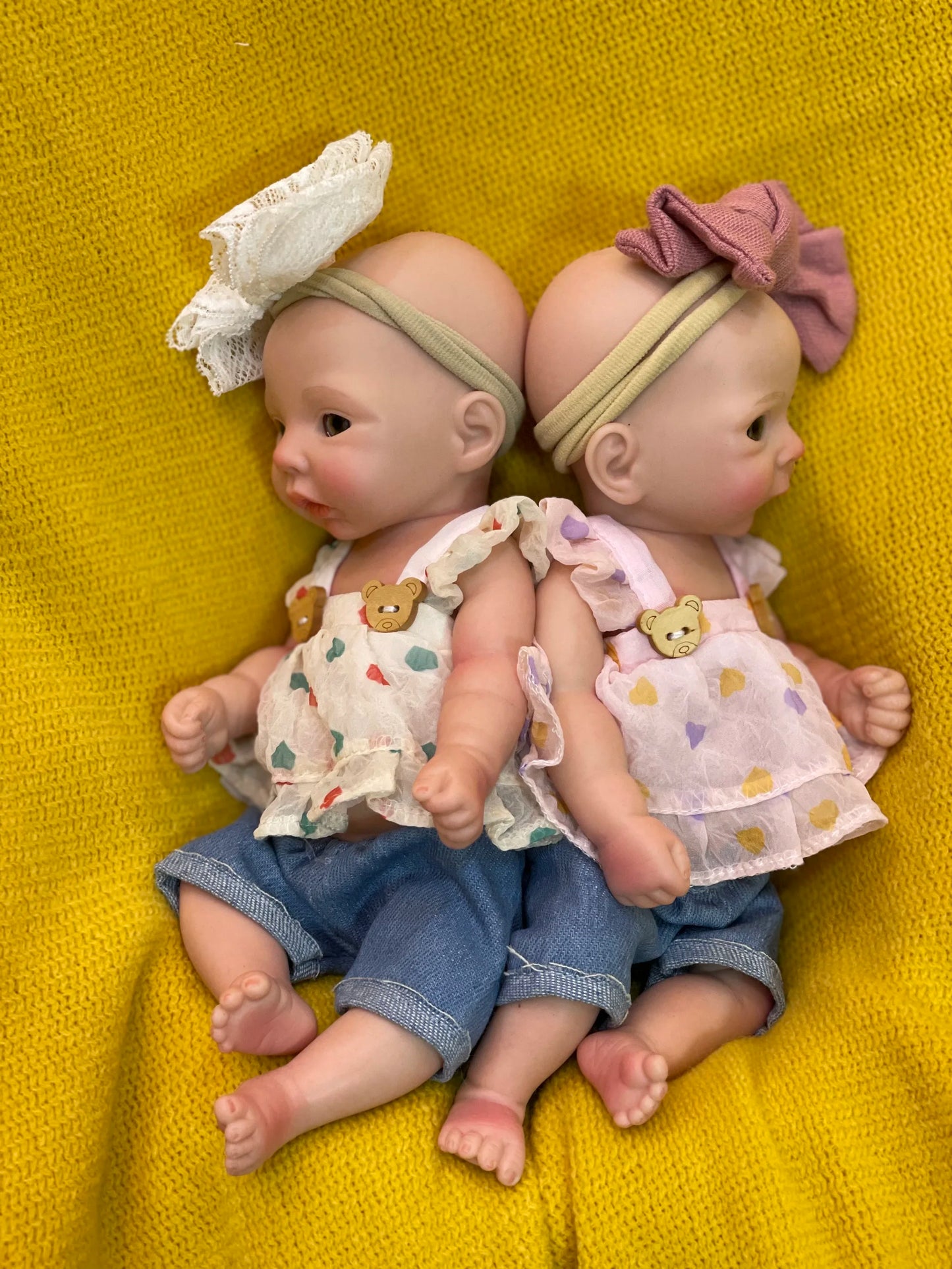 AnjoDoll 10 Inch Full Body Silicone Reborn Girl Doll Painted Washable Soft