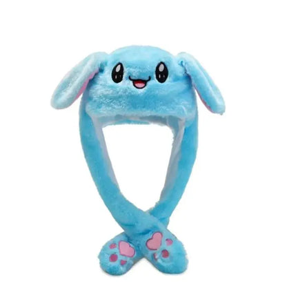 Girls Boy Wrap Plush Rabbit Ear Hat for Kids Cartoon Animal Cap