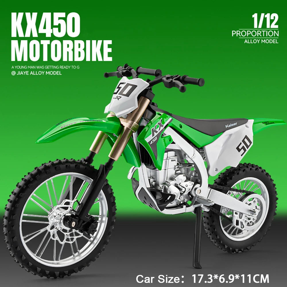 1:12 Kawasaki KX450 Motorcycle Model Diecast Toy Bike Alloy Motocross
