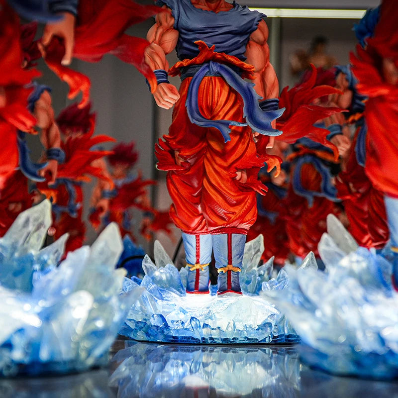JT Statue Dragon Ball Z Goku Blue Figure LED Base Super Saiyan PVC Model Toy