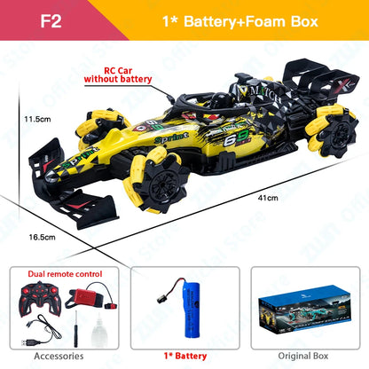 ZWN F1 RC Drift Car With Music Led Lights 2.4G Glove Gesture Radio Remote Control Stunt Cars 4WD Electric Children Toy vs Wltoys-EXPROTAS