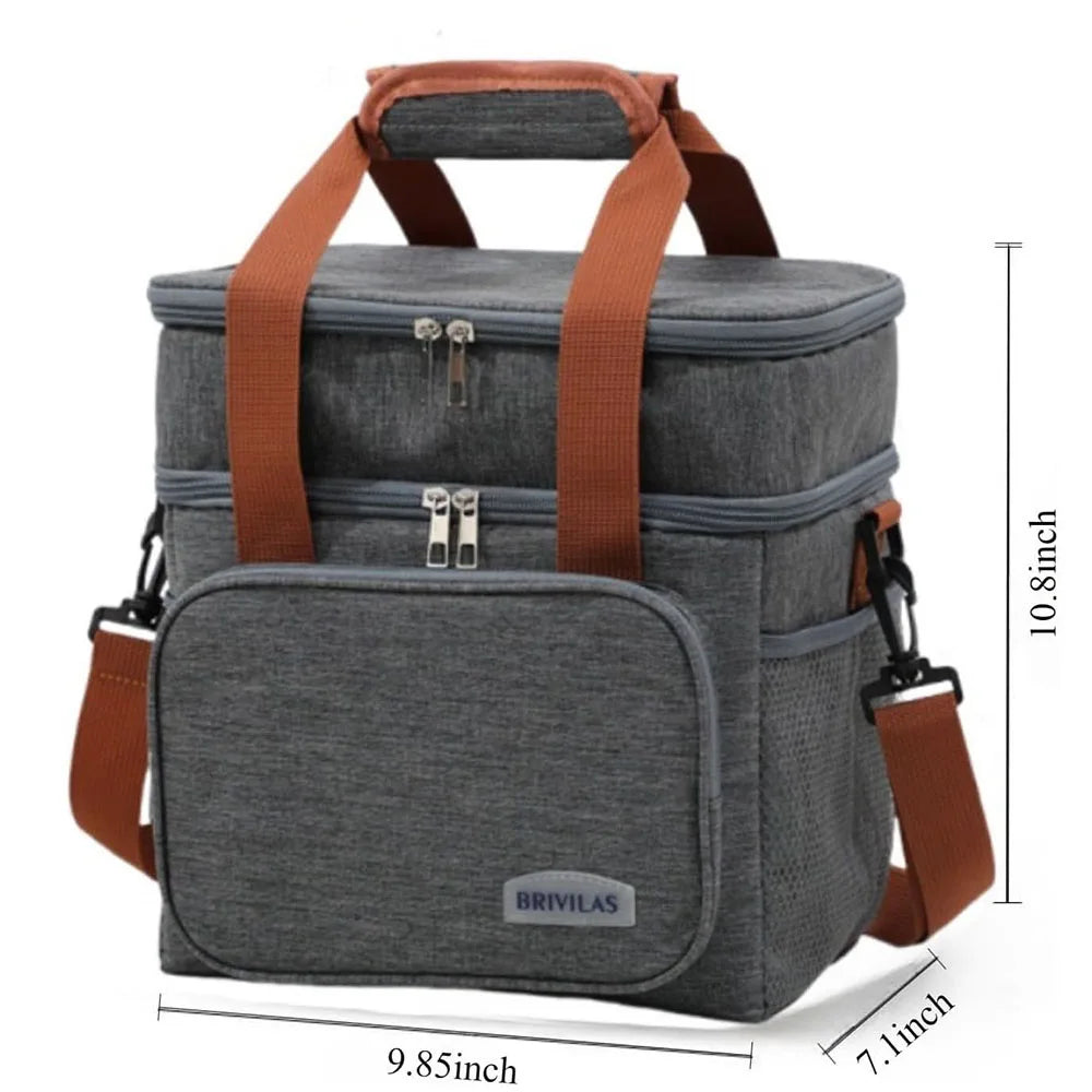 Insulated Lunch Bag Large Thermal Tote Cooler Box for Work Picnic Travel