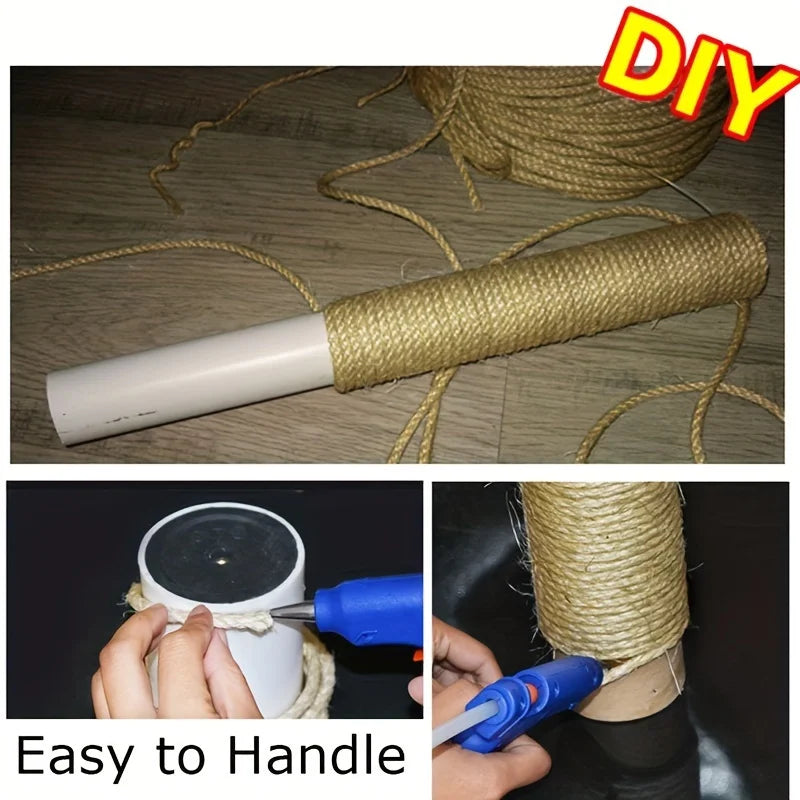10M Natural Jute Rope Cat Scratcher Toy Furniture Protector DIY Replacement