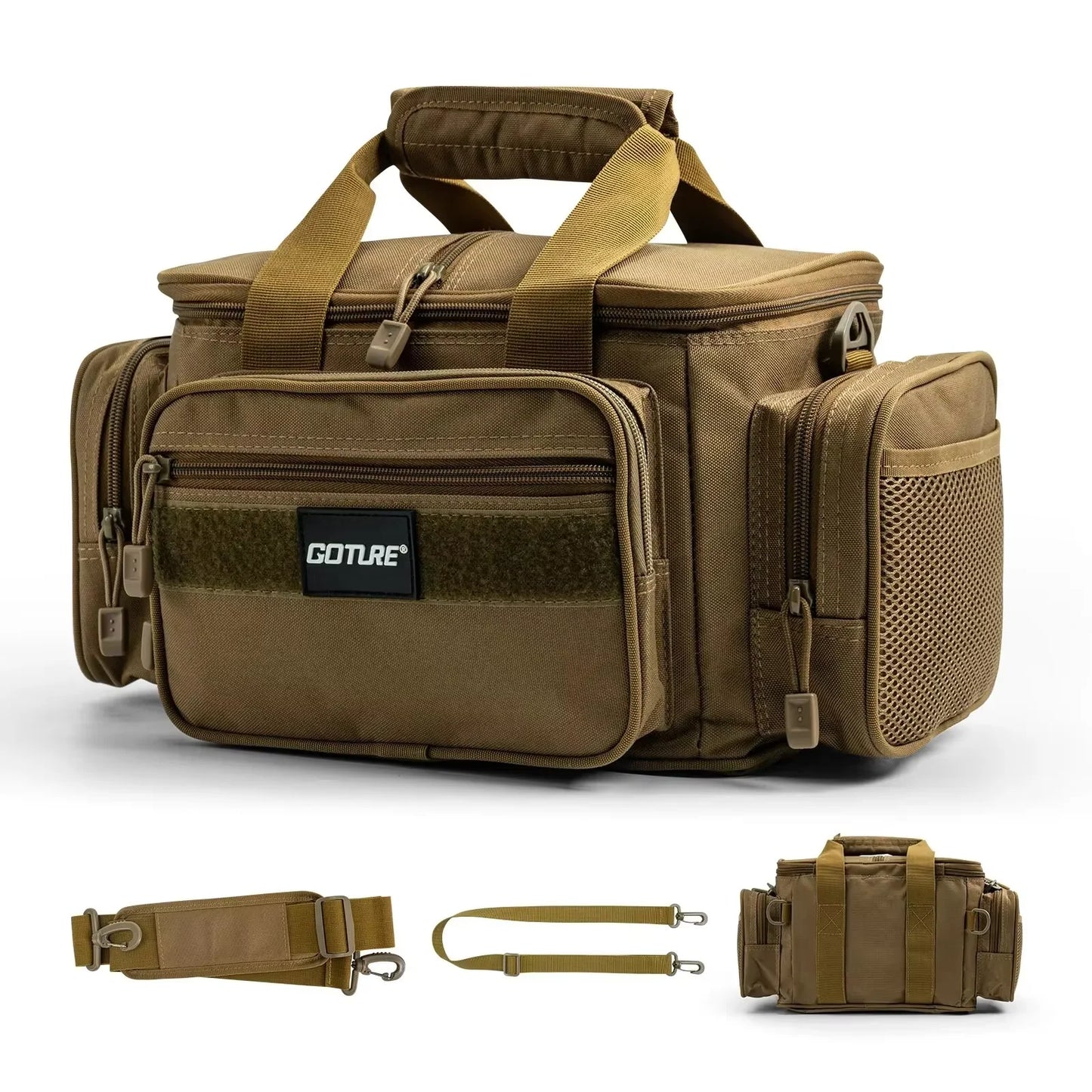 Fishing Tackle Bag Large Capacity Backpack 600D Oxford Waterproof Camping