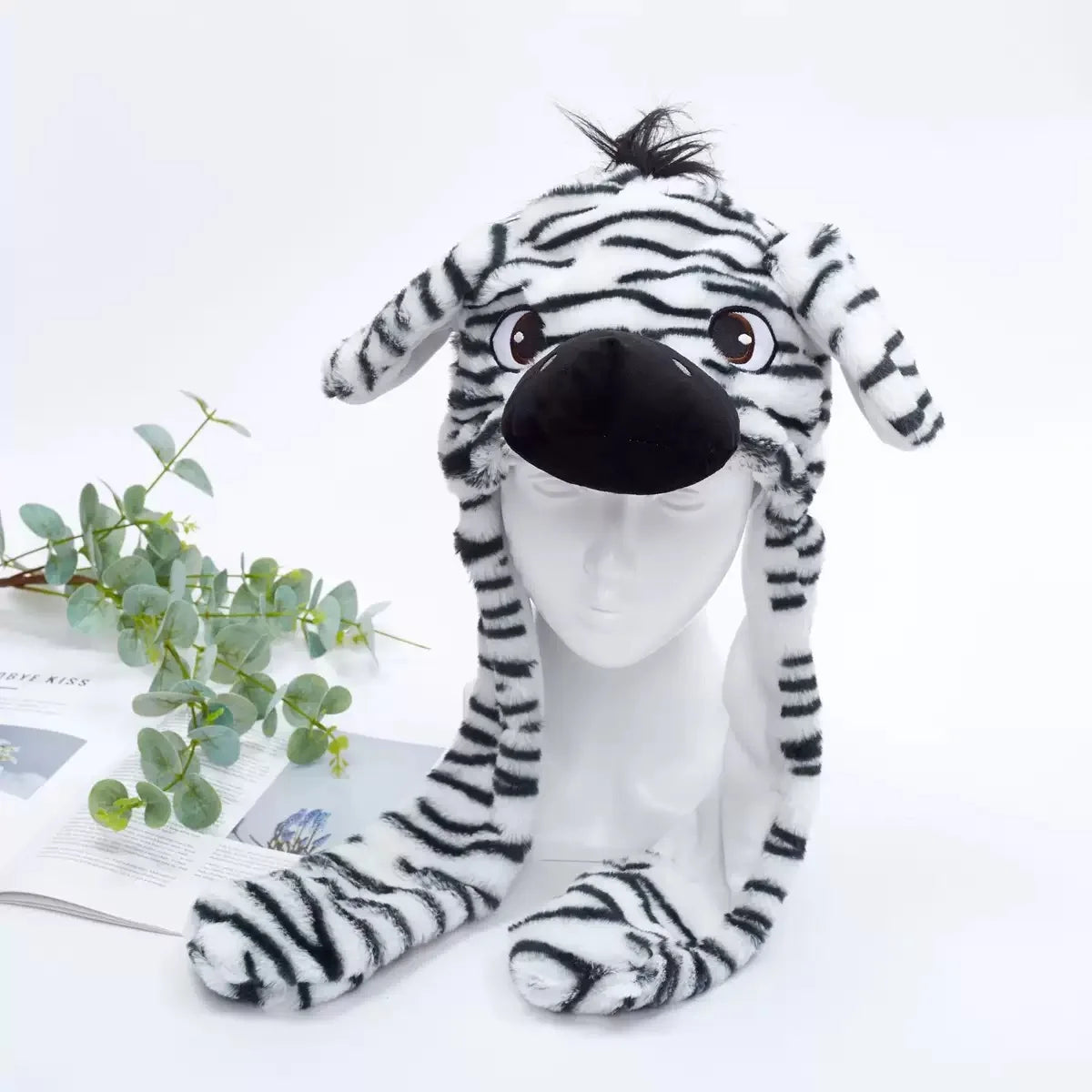 Tiger Ear Moving Hat Cartoon Long Ears Cold Weather Animal Earmuff