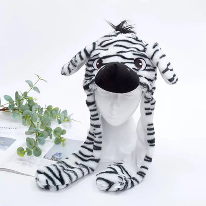 Tiger Ear Moving Hat Cartoon Long Ears Cold Weather Animal Earmuff