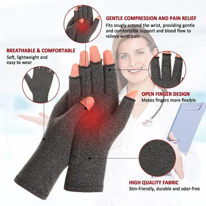 Arthritis Gloves Compression Fingerless Support Pain Relief for Men Women