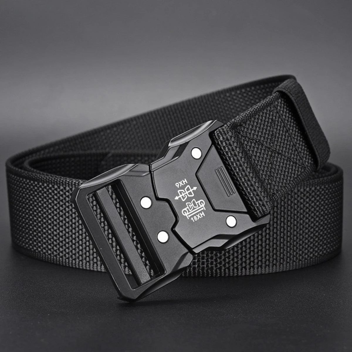 Men's Buckle Tactical Belt Red Ears Plastic Multifunctional Military Canvas