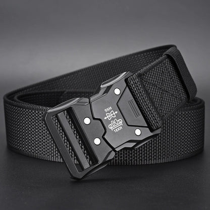 Men's Buckle Tactical Belt Red Ears Plastic Multifunctional Military Canvas