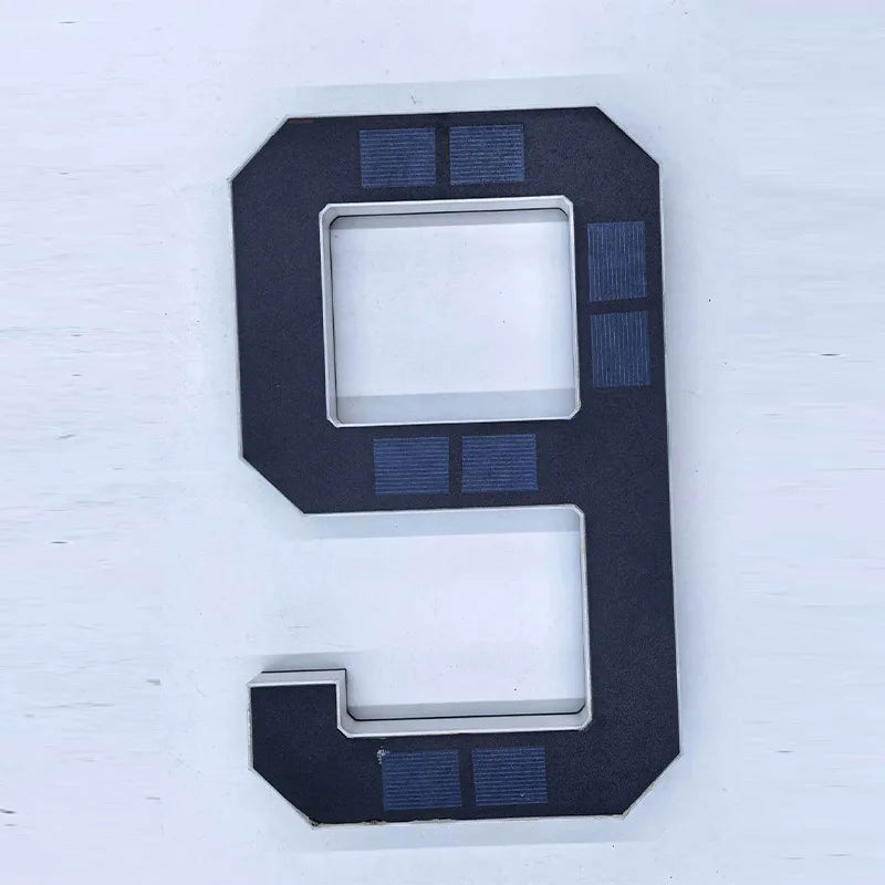 Solar House Number Light LED Address Plaque Sign for Door Wall Outdoor