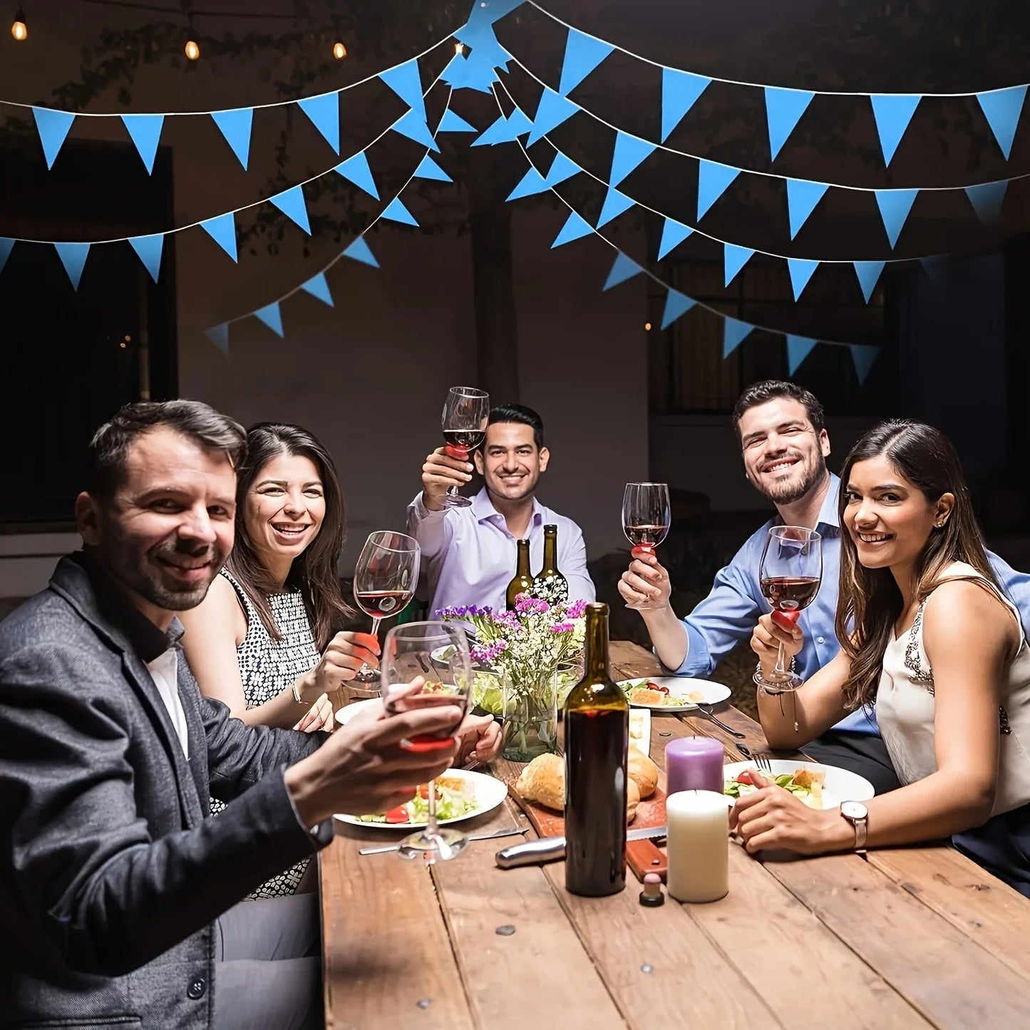 33ft Pennant Banner Flag 20Pcs Triangle Bunting Party Decoration Blue