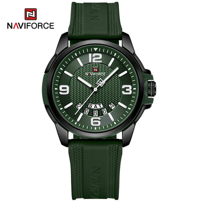 NAVIFORCE Creative TPU Strap Male Wristwatch Fashion Sports 3ATM Waterproof Quartz Day and Date Display Men Watches Reloj Hombre-EXPROTAS