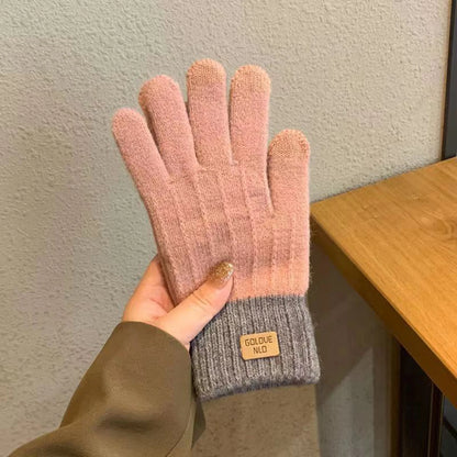 Warm Fleece Lined Knit Gloves Touchscreen Winter Women Ladies Thermal