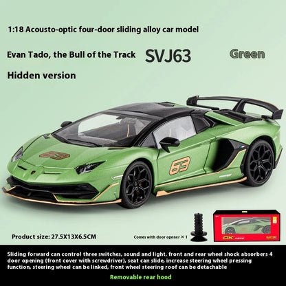 1:18 Scale SVJ63 Alloy Car Toy Model with Sound & Light Effects - Realistic Detail for Kids' Playtime & Collectors' Delight-EXPROTAS
