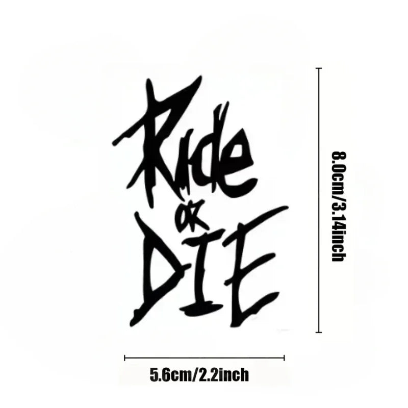 Bike Frame Decals Ride or Die Stickers for MTB Top Tube Bicycle