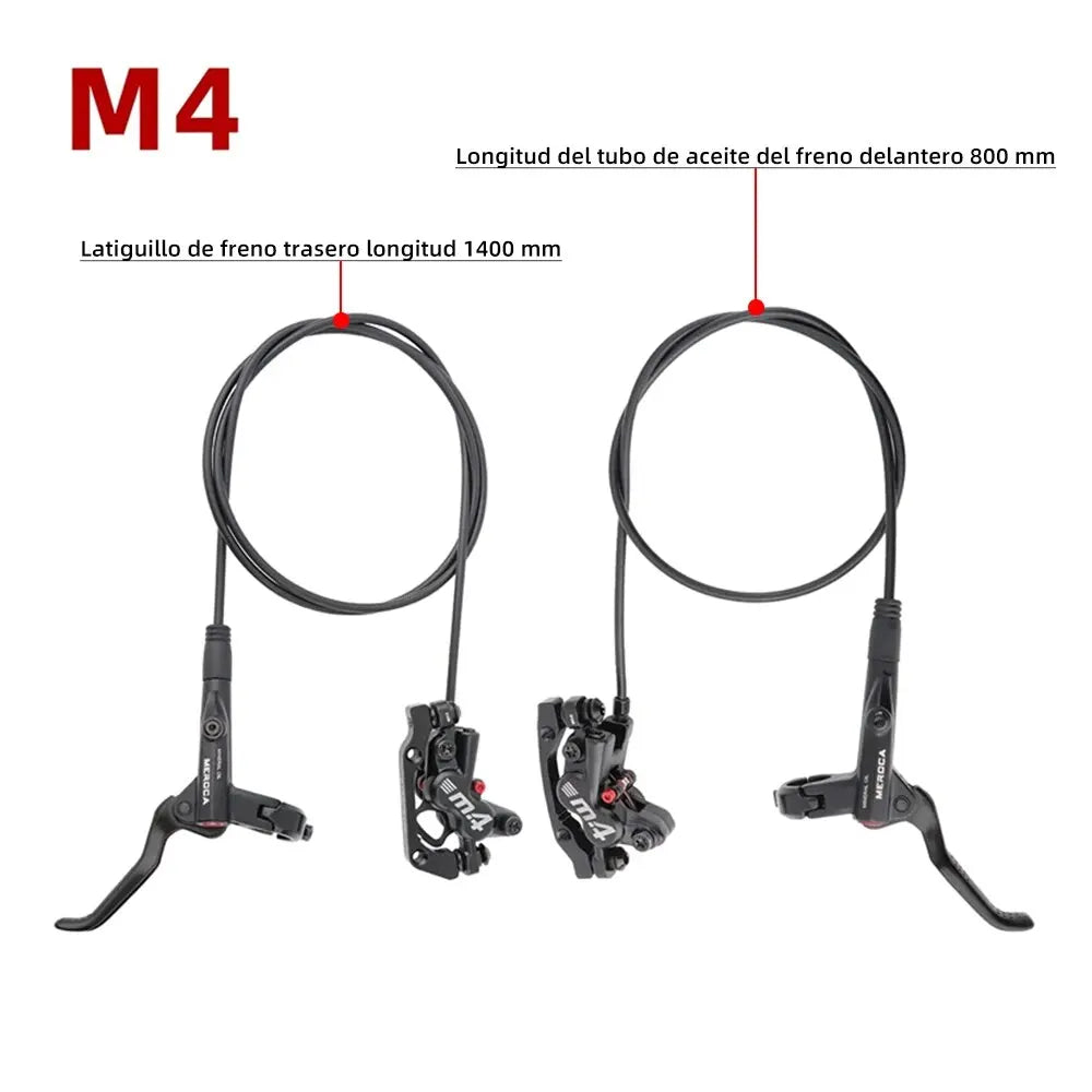 Silicone Protective Cover Hydraulic Disc Brake Set 4-Piston 800mm/1400mm MTB