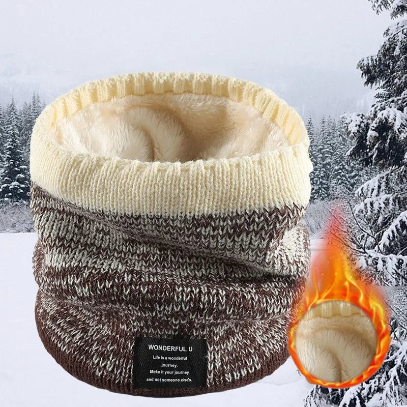 Winter Knitted Scarf Women Neck Warm Cashmere Snood Soft Wool Wrap