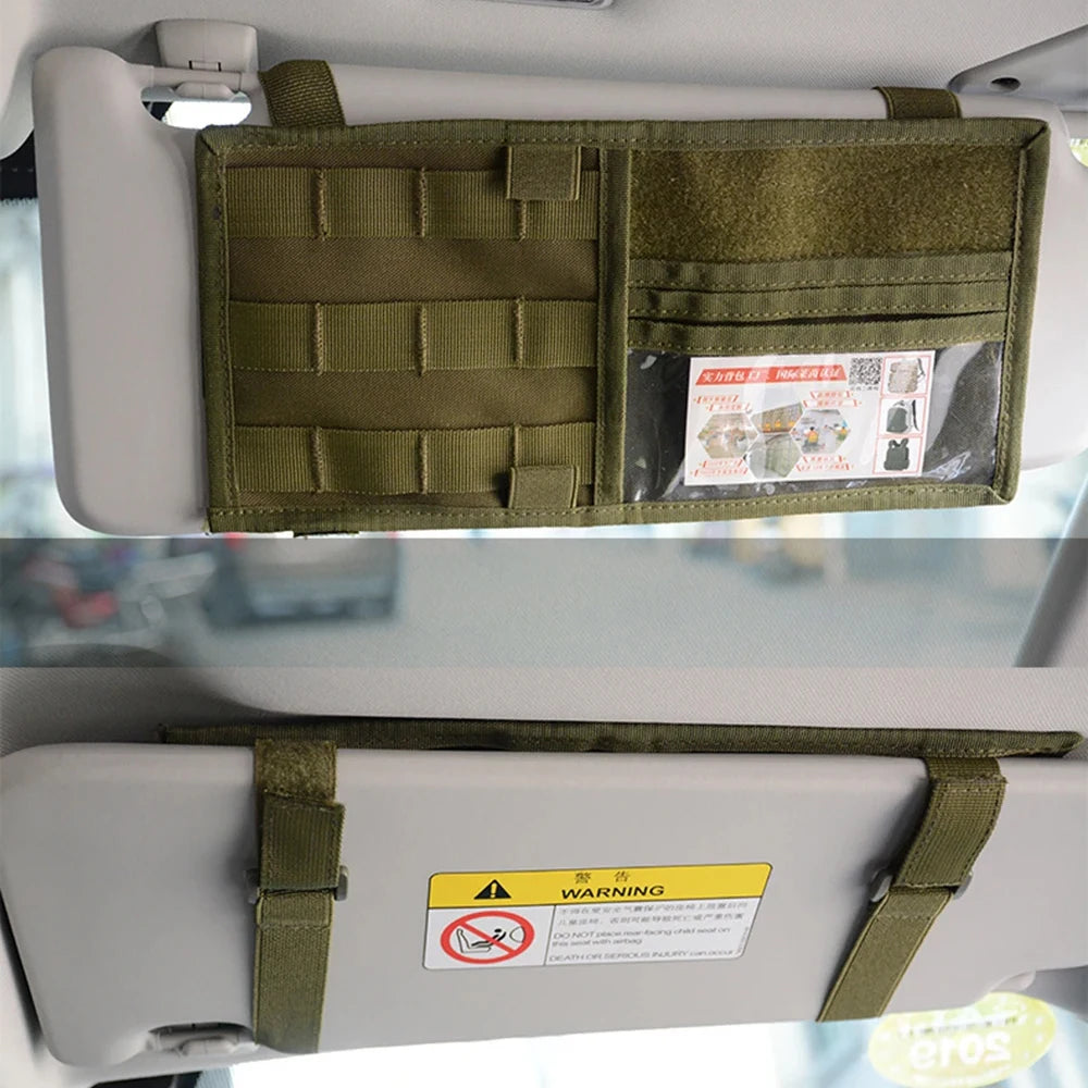 Auto Car Sun Visor Organizer Tactical Pouch Bag Pocket Card Storage Holder