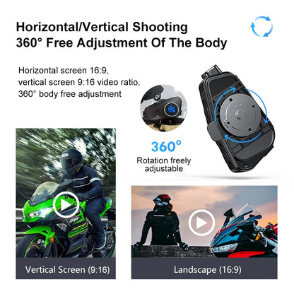 Q28 Motorcycle Helmet Bluetooth Headset 1080P HD Wireless Camera Super Wide-angle Lens IP66 Waterproof WiFi Video Recorder