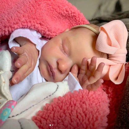 BZDOLL Realistic 50cm Soft Silicone Asleep Cute Reborn Baby Doll With 3D-painting Skin, Alive 20inch Newborn Bebe Birthday Gift-EXPROTAS