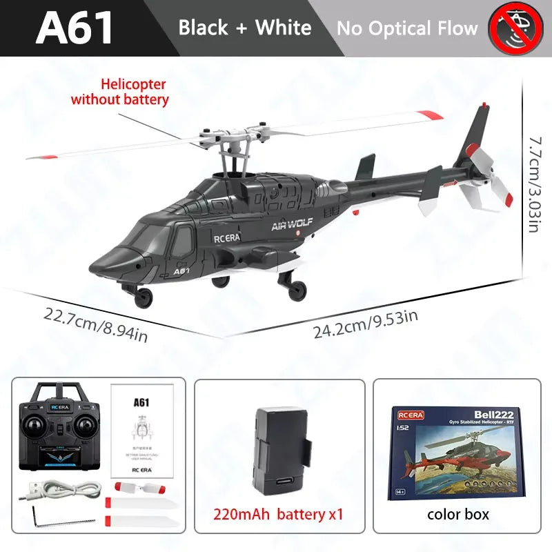 A61 RC Helicopter 2.4G 4CH Gyro Altitude Hold Optical Flow Remote Control Toy