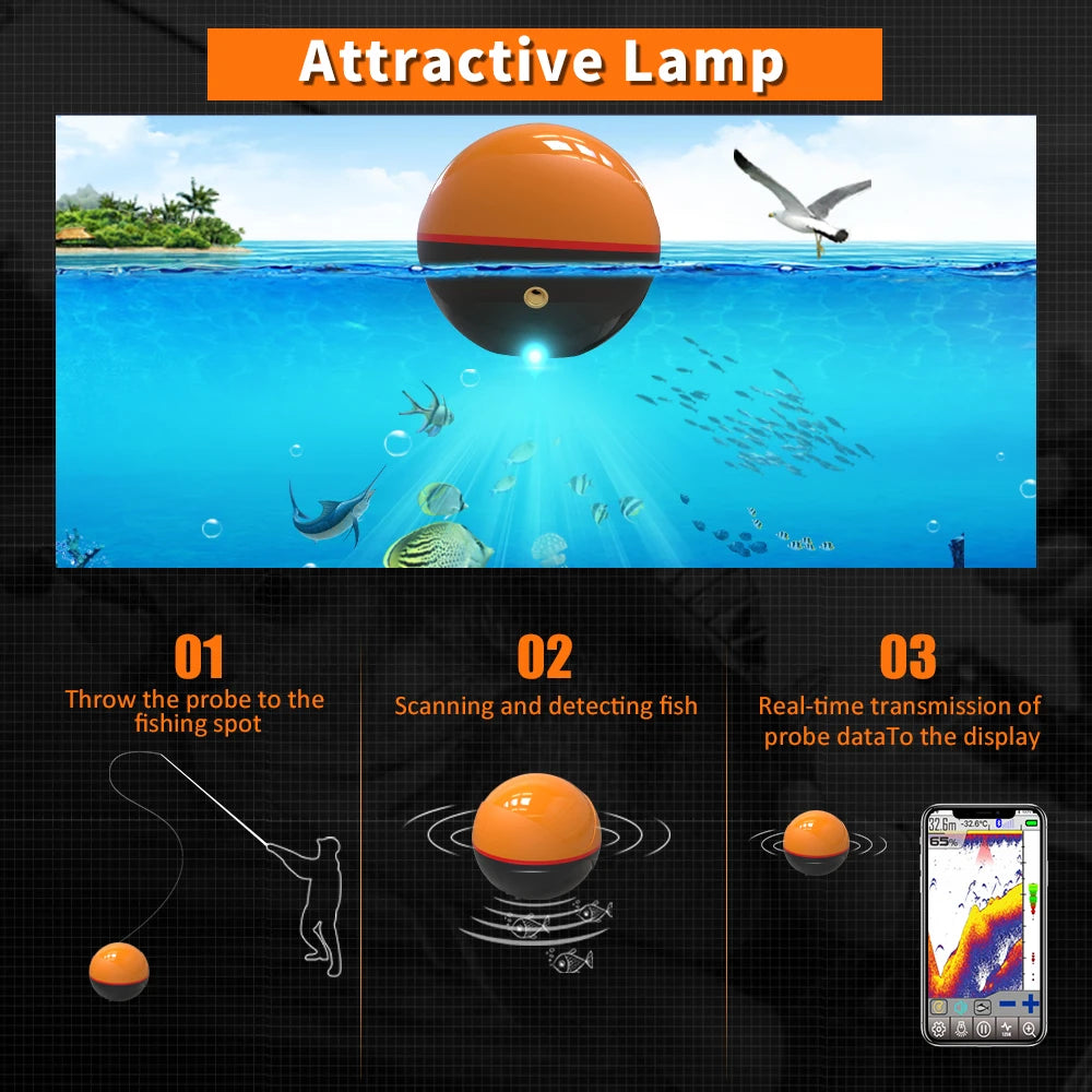 Wireless Fish Finder 100M Wifi Echo Sounder for Lake Sea Fishing