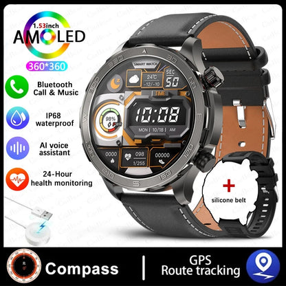 2024 New For Huawei Xiaomi GPS Sports Smartwatch Men NFC Compass Fitness Tracker IP68 Waterproof Bluetooth Call Smartwatch Man-EXPROTAS