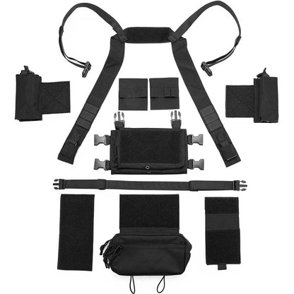 MOLLE Chest Rig Dangler Pouch Camo Vest Tactical Hunting Airsoft Training Bag