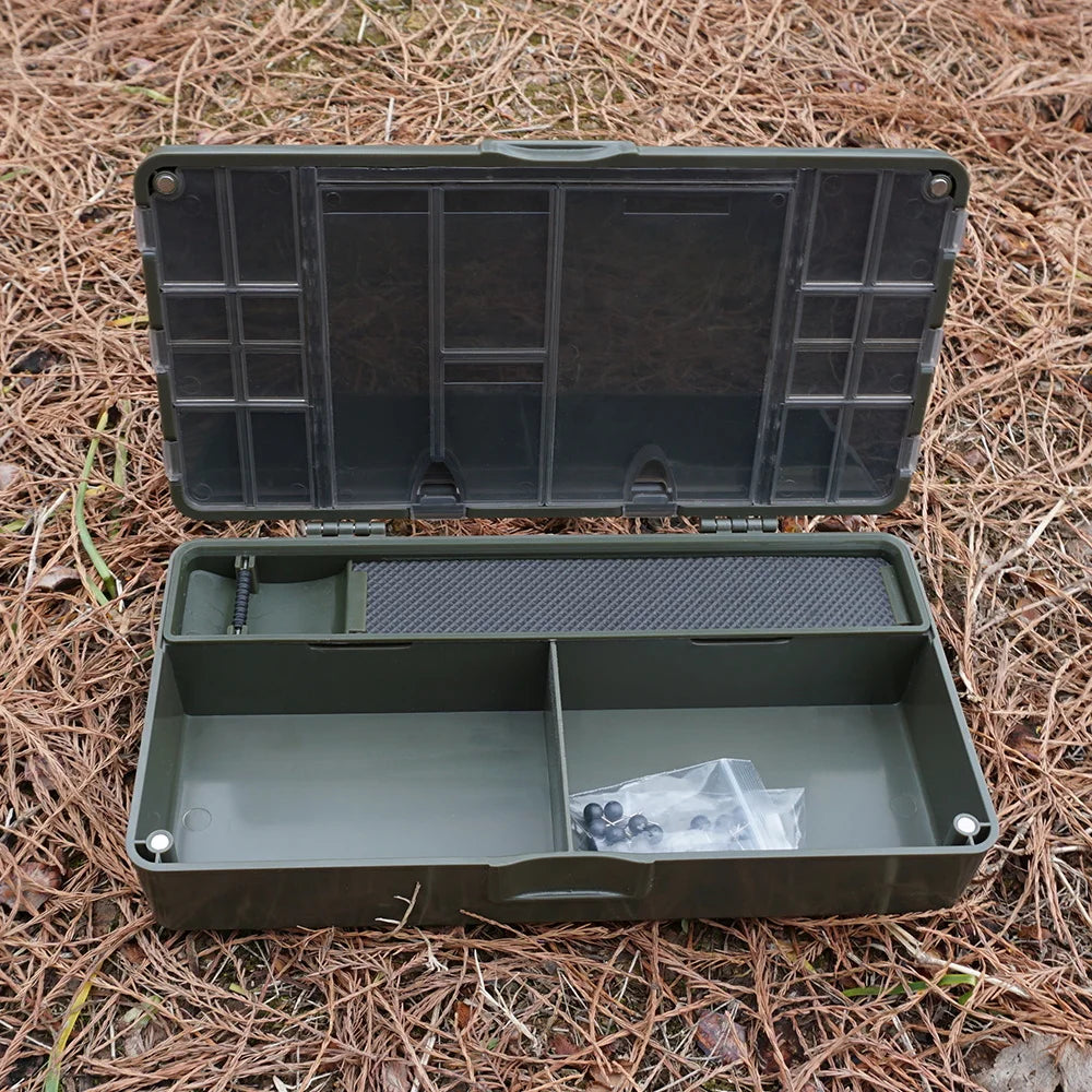 Hirisi Carp Fishing Organizer Box, Portable Tackle Storage w/ Magnetic Compartments